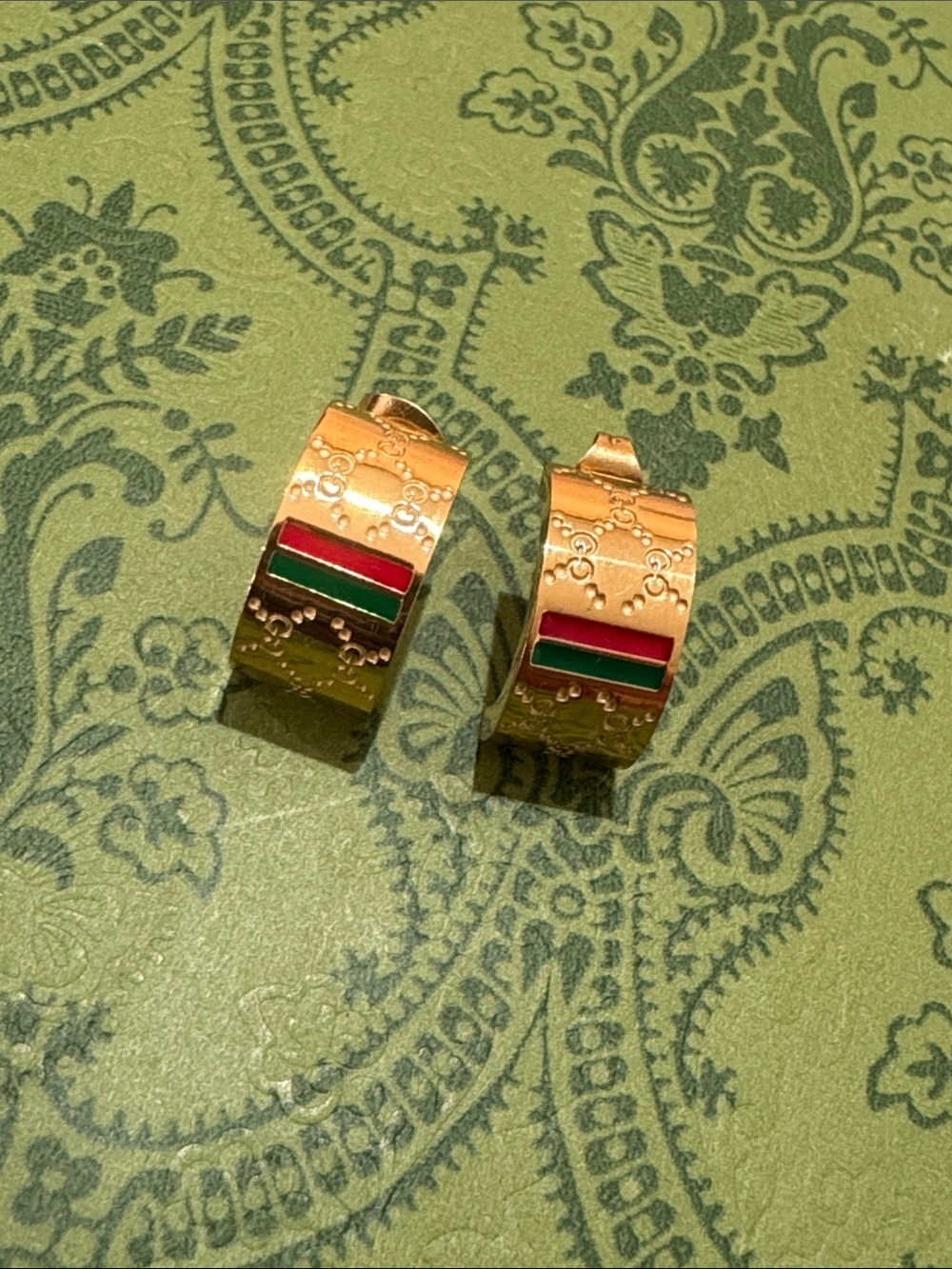 Gucci Gold-tone Branded Stud Earring - Picture 1 of 5